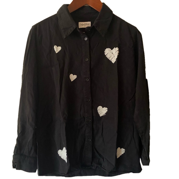 New Lauren Moshi Scribble Heart L/S Shirt - Picture 5 of 7